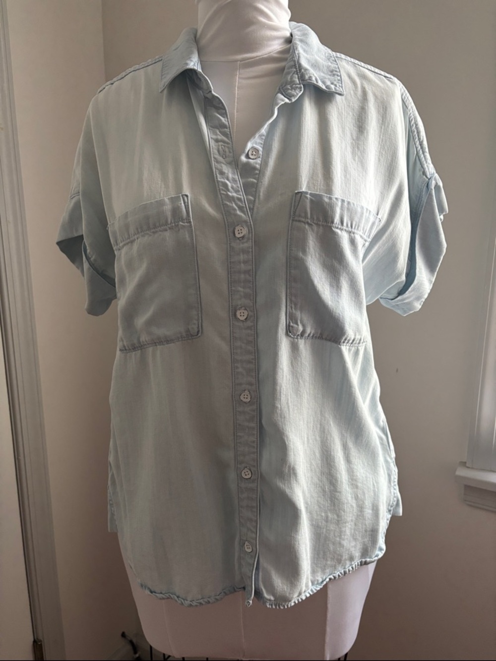 Cloth & Stone Light Blue Tencel Button-Up Shirt